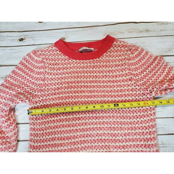 Wayf REVOLVE Womens Medium Sweater White‎ Pink Pullover Scoopneck Cropped Boxy - Picture 8 of 10